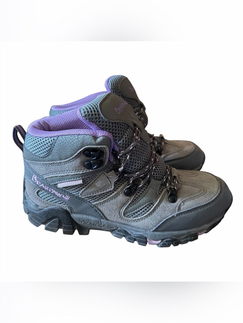 BearPaw Gray and Purple Women's Trail Boots